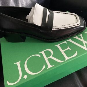 JCREW Addison Stacked Heel Loafer in colorblock leather